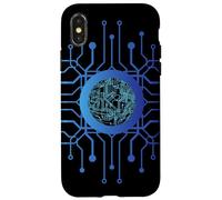 Custodia per iPhone X/XS CPU PC Fantascienza Film Geek Tees Circuit Board Computing