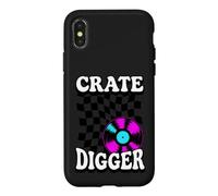 Custodia per iPhone X/XS Crate Digger Retro Vinyl Record Collector Audiophile DJ
