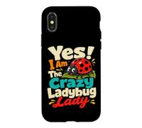 Custodia per iPhone X/XS Crazy Ladybug Lady Gardener Insetto Umorismo