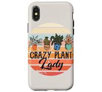 Custodia per iPhone X/XS Crazy Plant Lady Retro Tramonto Pianta D'appartamento Giardiniere Boho