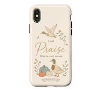 Custodia per iPhone X/XS Cristiano Autunno Anatra Salmo Lode Fede Floreale