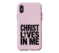 Custodia per iPhone X/XS Cristo vive in me cristiano