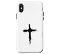 Custodia per iPhone X/XS Croce Cattolica Religiosa Fede Gesù Vintage Pasqua Quaresima