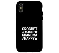 Custodia per iPhone X/XS Crochet Rende Nonna Felice Divertente Crochet Nana