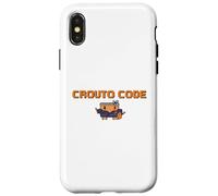 Custodia per iPhone X/XS CROUTO CODE AI Strumento Illustrazione AI Agente Esecutivo Binario Stile Hacker Dot Painting G PT