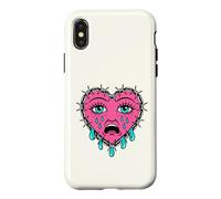 Custodia per iPhone X/XS Crying Heart Tattoo - Traditional Old School Tattooed Inked