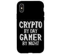 Custodia per iPhone X/XS Crypto By Day Gamer By Night Bitcoin Cryptocurrency NFT Game