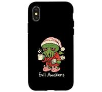 Custodia per iPhone X/XS Cthulhu Morning Coffee Evil Awakens Divertente Carino Cosmic Horror