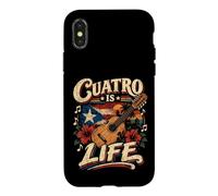 Custodia per iPhone X/XS Cuatro Is Life Puerto Rico Strumento Citazione