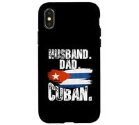 Custodia per iPhone X/XS Cuba Flag Pride DNA Cuban Husband Dad Love Proud Fathers Day