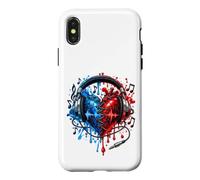 Custodia per iPhone X/XS Cuffie per musicisti e musici, battito cardiaco, DJ, chitarrista