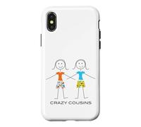 Custodia per iPhone X/XS Cugini pazzi divertenti delle donne, ragazze due cugini