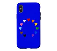 Custodia per iPhone X/XS Cuori in stile europeo - Cerchio dell'orgoglio del progresso