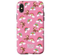 Custodia per iPhone X/XS Curious George Rainbow Spring All Over Print