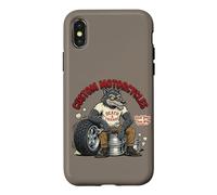 Custodia per iPhone X/XS Custom Motorcycles Lowbrow Wolf Rockabilly 1950s Biker