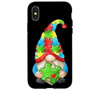 Custodia per iPhone X/XS Cute Autism Awareness Gnome Puzzle Piece For Autism Teacher