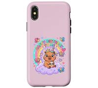 Custodia per iPhone X/XS Cute Baby Capybara Birthday Cappy Birthday to Me Girls