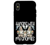 Custodia per iPhone X/XS Cute Bunny Gnome Easter Fun Graphic Hanging With My Gnomies