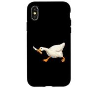 Custodia per iPhone X/XS Cute but Dangerous Duck with Knife Funny Silly Duck Meme