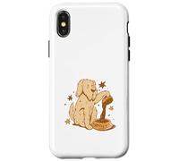 Custodia per iPhone X/XS Cute Dog Coffee Lover Funny Caffeine Design