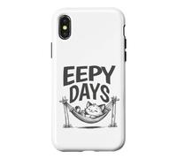 Custodia per iPhone X/XS Cute Eepy Days Cat Sleeping kitty Women Girl Sleepy Cat Meme