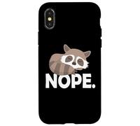 Custodia per iPhone X/XS Cute Funny Sleeping NOPE Raccoon Lover