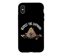 Custodia per iPhone X/XS Cute Kids Mens Womens Oranges Meme Lover Respect Capybara
