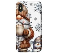 Custodia per iPhone X/XS Cute Snowflake Patterns And Pumpkin Spice Gnome For Winter