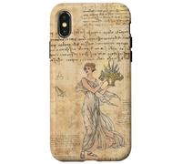 Custodia per iPhone X/XS Cute Vintage Wild Flower Motif Antique Fairycore Aesthetic