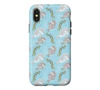 Custodia per iPhone X/XS Cute Womens Girls Kids Pattern Baby Manatee Lover