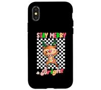Custodia per iPhone X/XS Dabbing Reindeer Stay Merry and Bright Christmas Groovy