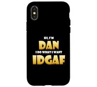 Custodia per iPhone X/XS Dan Costume IDGAF Cute Personalized First Name Daniel/Dan