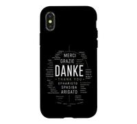 Custodia per iPhone X/XS Danke Merci Gracias Grazie Multilingue
