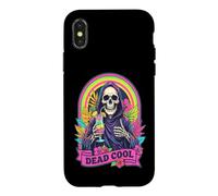 Custodia per iPhone X/XS Dead Cool Tristo Mietitore Scheletro Summerween Beach Cocktail