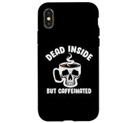 Custodia per iPhone X/XS Dead Inside But Caffeinated Skeleton Coffee Lover Baristas