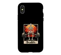 Custodia per iPhone X/XS Deadlifts Skeleton Gothic Powerlifter Pesante Bilanciere Allenamento