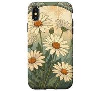 Custodia per iPhone X/XS Decorativo Daisy Bloom Art Nouveau Botanical