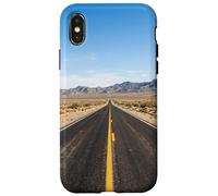 Custodia per iPhone X/XS Desert Highway Lungo Rettilineo Strada Vasto Paesaggio