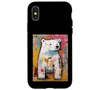 Custodia per iPhone X/XS Design colorato con orso polare di street art