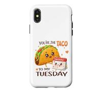 Custodia per iPhone X/XS Design con scritta "You're the Taco To My Tuesday"