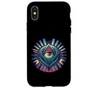 Custodia per iPhone X/XS Design con simbolo del triangolo dell'occhio che vede tutto