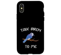 Custodia per iPhone X/XS Design divertente con scritta "Talk Birdy To Me"