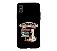 Custodia per iPhone X/XS Design "Places I Won't Be Going Today" Lazy Duck