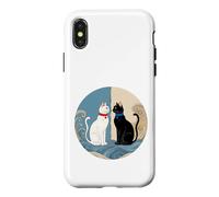 Custodia per iPhone X/XS Design retrò del cerchio di Harmony Cats