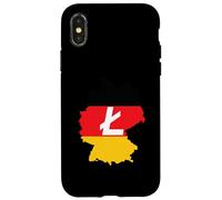 Custodia per iPhone X/XS Deutschland Litecoin German Flag Cryptocurrency Litecoin LTC