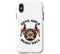 Custodia per iPhone X/XS Devil PinUp Girl 1950's Rock Roll Rockabilly Uomo Donna