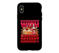 Custodia per iPhone X/XS Diagnosi divertente diagnosticata con emergenza cronica dessert