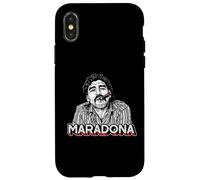 Custodia per iPhone X/XS Diego Maradona Vintage Sigaro Retro Calcio Icona