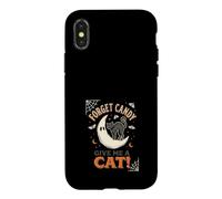 Custodia per iPhone X/XS Dimentica le caramelle Dammi un gatto Moon Ghost Halloween