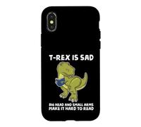 Custodia per iPhone X/XS Dinosaur Book Lover T Rex Sad Arms troppo corto per il lettore